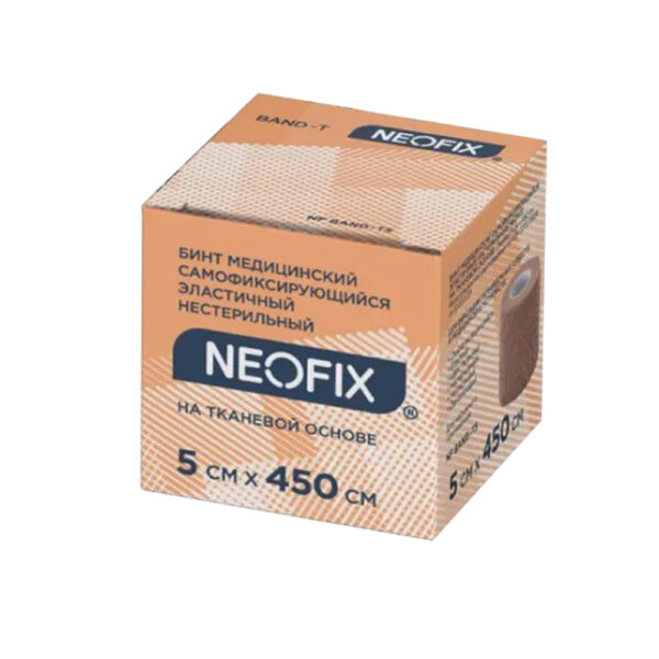 Бинт медицинский самофиксирующийся NEOFIX Band-T эластичный нестерильный на тканевой основе, 5 см х 450 см